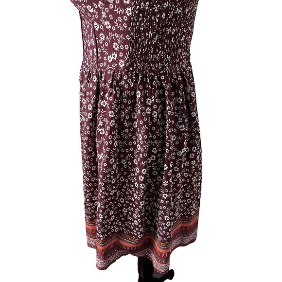 Womens Xhilaration Babydoll Crochet Back Dress Size M Floral Hippie Festival Y2K - Picture 6 of 7